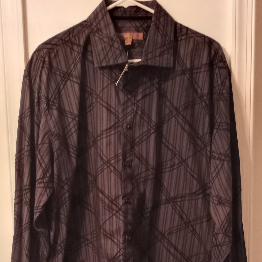 New Men’s Black Pronto Uomo Dress Shirt